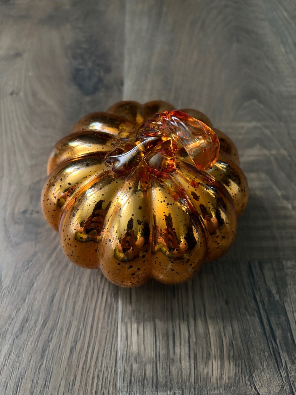 Decorative Mini Orange Glass Pumpkin